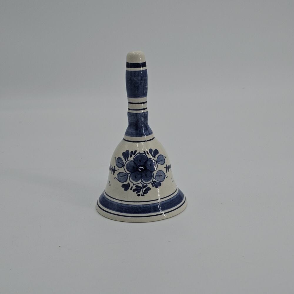Delft Blue Holland Pottery Table Bell Floral